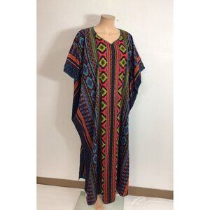 J Peterman Kaftan Dress Short Sleeve Pullover WomensL/XL